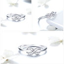 Silver Infinity Diamond Ring - iBay Direct